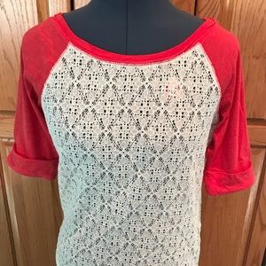 Lace front baseball top
